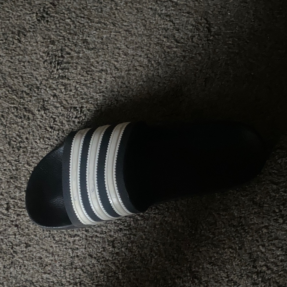 adidas Black and White Slide Sandals